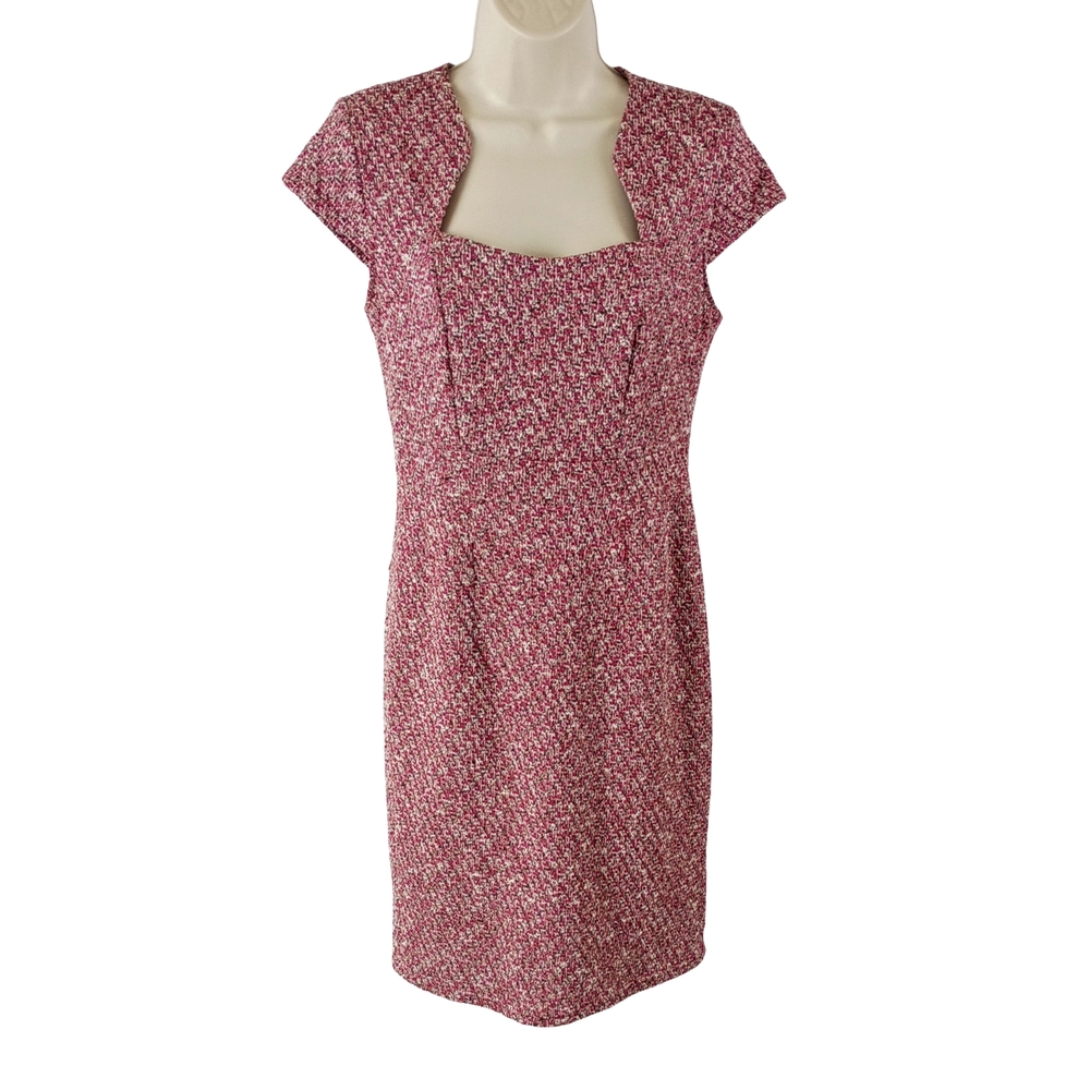 Grace Karin Tweed Midi Sheath Dress with Cap Sleeves